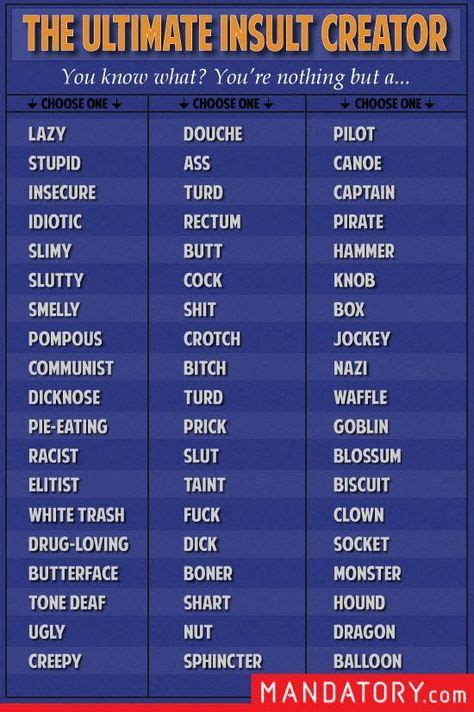 things that are fake insults